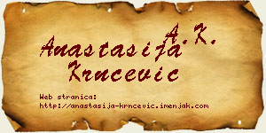 Anastasija Krnčević vizit kartica